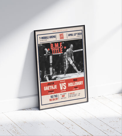 Max Holloway Vs Justin Gaethje Poster